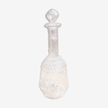 Carafe motif floral en verre