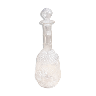 Carafe motif floral en verre