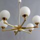 Stilnovo chandelier, six-arm, Germany 1960s
