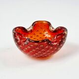 Bol ou cendrier en verre de Murano avec poussière d'or et bulles d'air de Barovier & Toso, Italie, années 1960