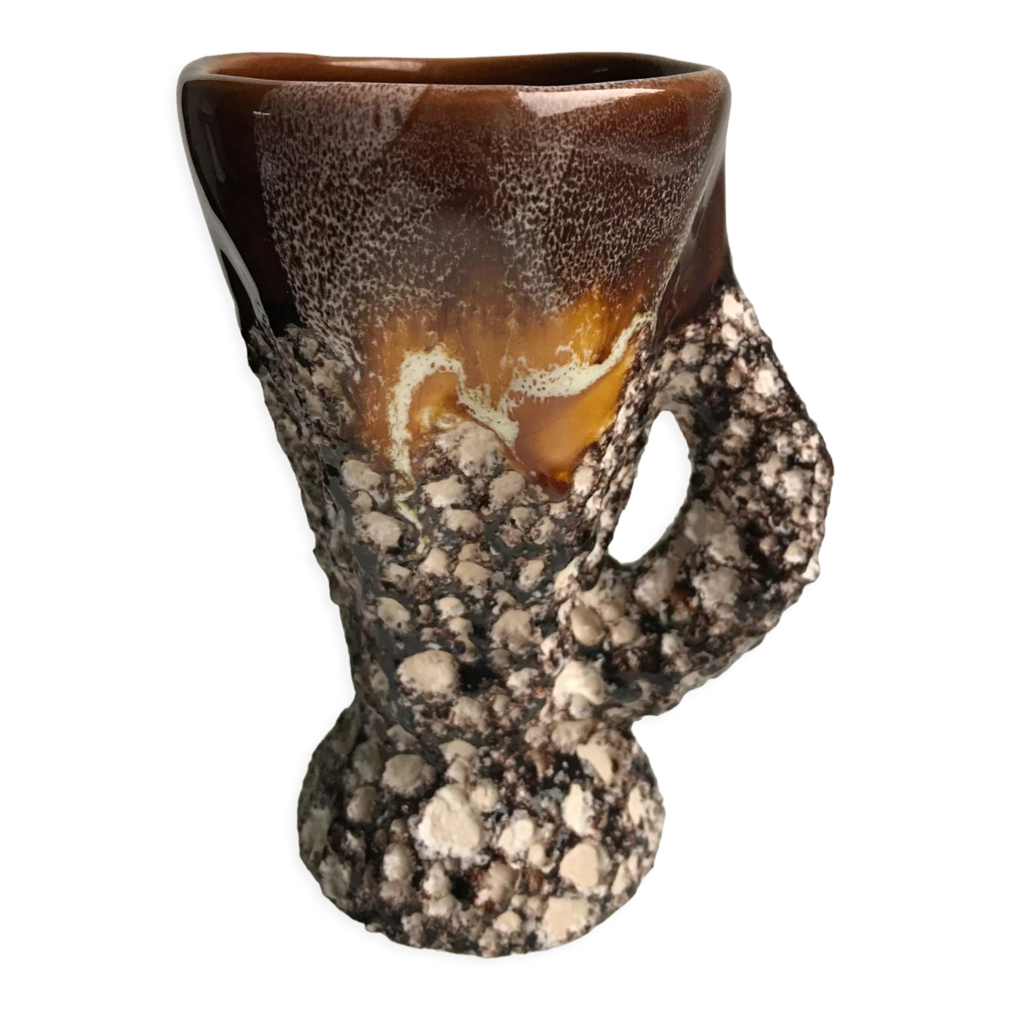 Ceramic vase Fat Lava 70s