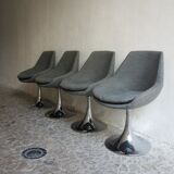 4 Space Age seventies dining tulip chairs