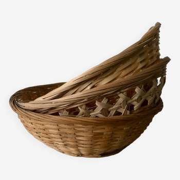 Set of 3 woven wicker baskets