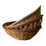 Set of 3 woven wicker baskets
