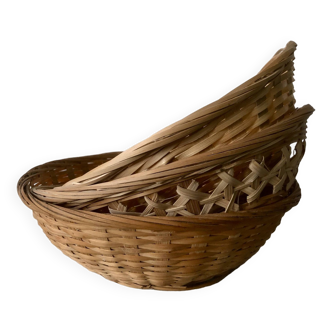 Set of 3 woven wicker baskets