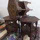 Bouts de canapé indien en bois sculpté 1950