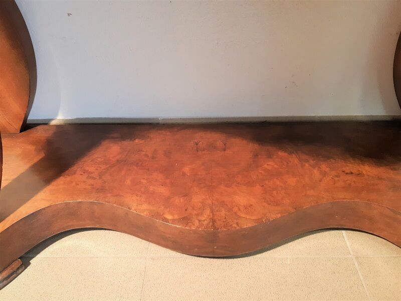 Napoleon III period console in walnut and marble tray