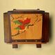 Art Deco wall mail holder in painted wood - bird decor