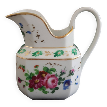 Grand pot à lait octogonal porcelaine de Paris « Vieux Paris », milieu 19eme