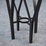 Tabouret fer forgé et métal tressé France 1950's