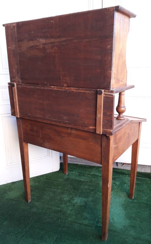 Slope desk with sorter, drawers, storage locker