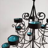 Black metal candlestick for 12 candles