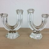 Pair of Vannes crystal candle holders