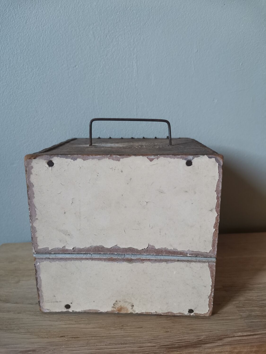 Bird cage, vintage rustic mouse cabinet curiosity