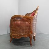 Antique Carved Sofa with Cane Sides , Czechoslovakia