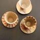 Set of 3 ceramic cups and their saucers – handmade