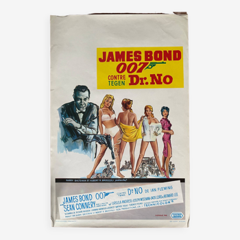 Affiche cinéma "James Bond contre Dr. No" Sean Connery 35x54cm 70's