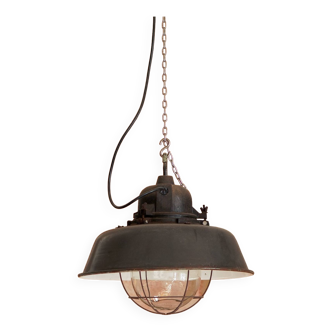 vintage industrial pendant enameled ceiling light