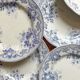 8 assiettes plates en terre de fer Bouquets, Creil et Montereau fin 19eme