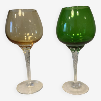 Duo de verres de murano