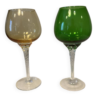 Duo de verres de murano