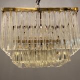 Mid-century murano glass prism flushmount