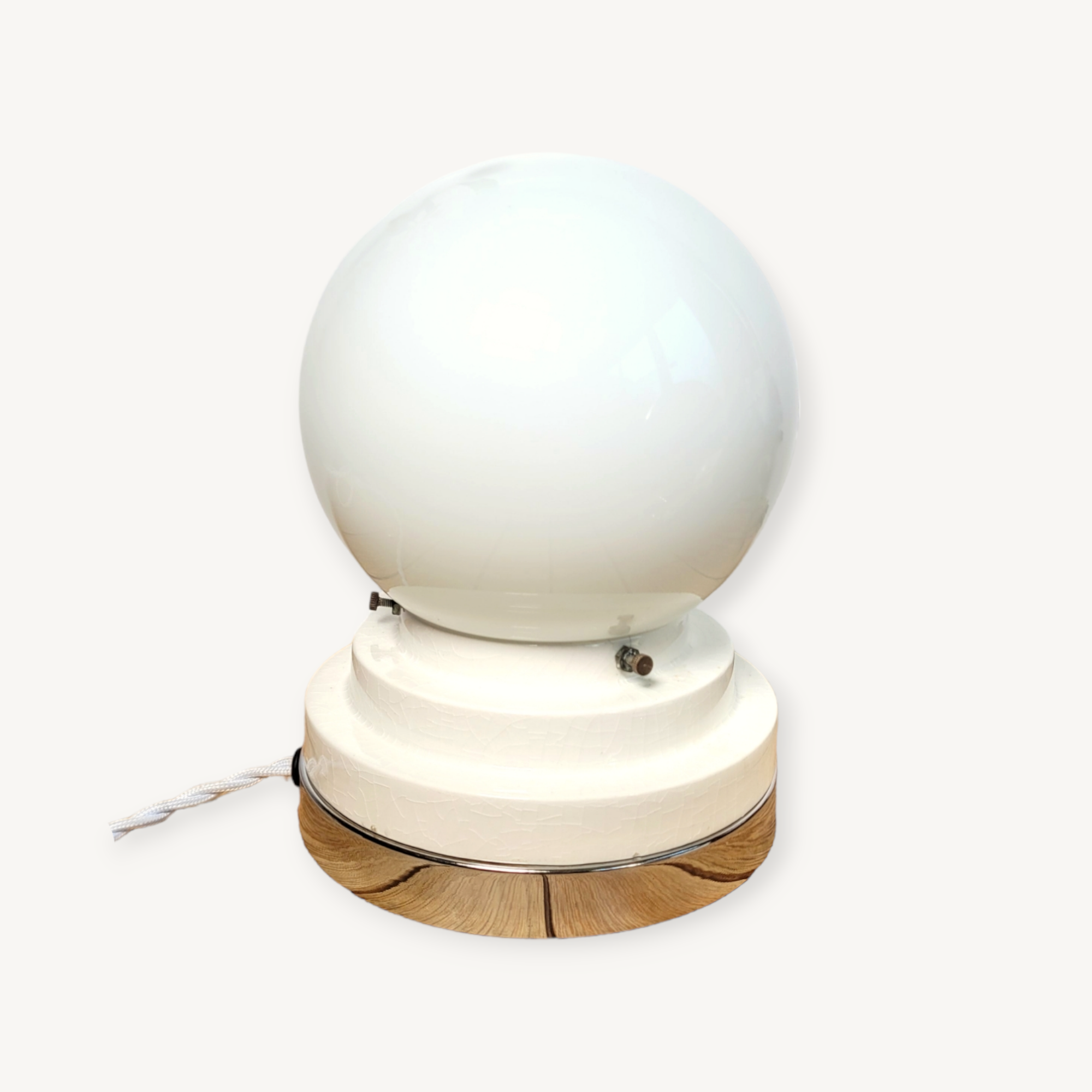 Vintage ceramic and chrome globe lamp