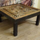 Coffee table / living room table with a sculpted top – Handcrafted – 20th century