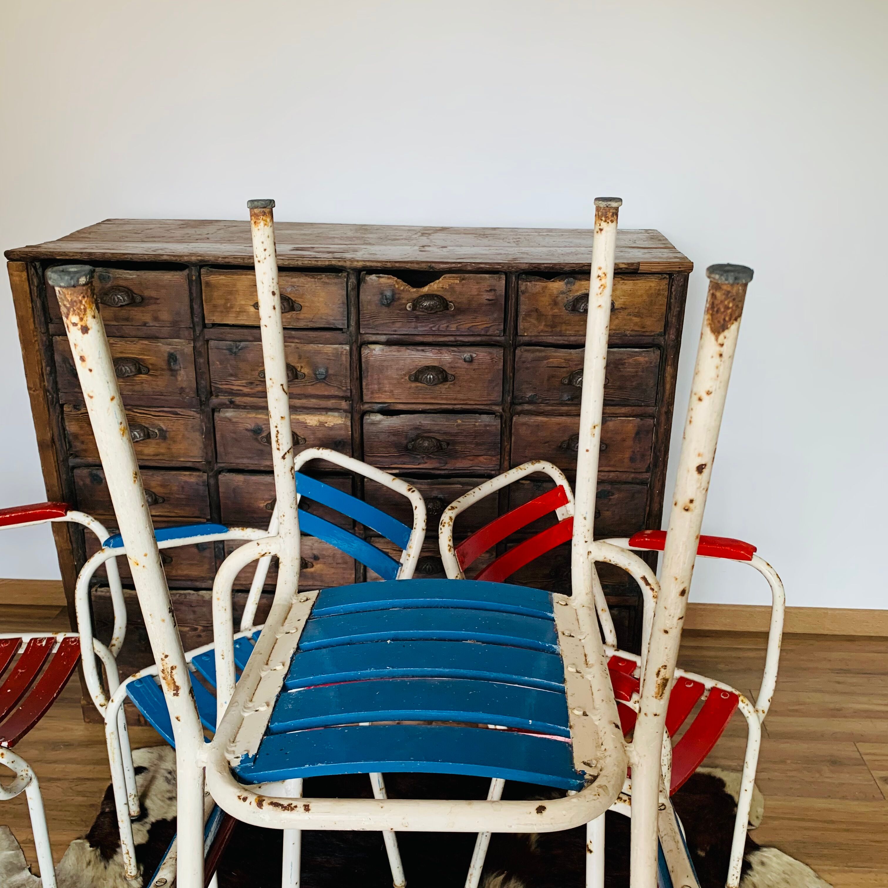 Set of 5 armchairs Tolix T2 50s