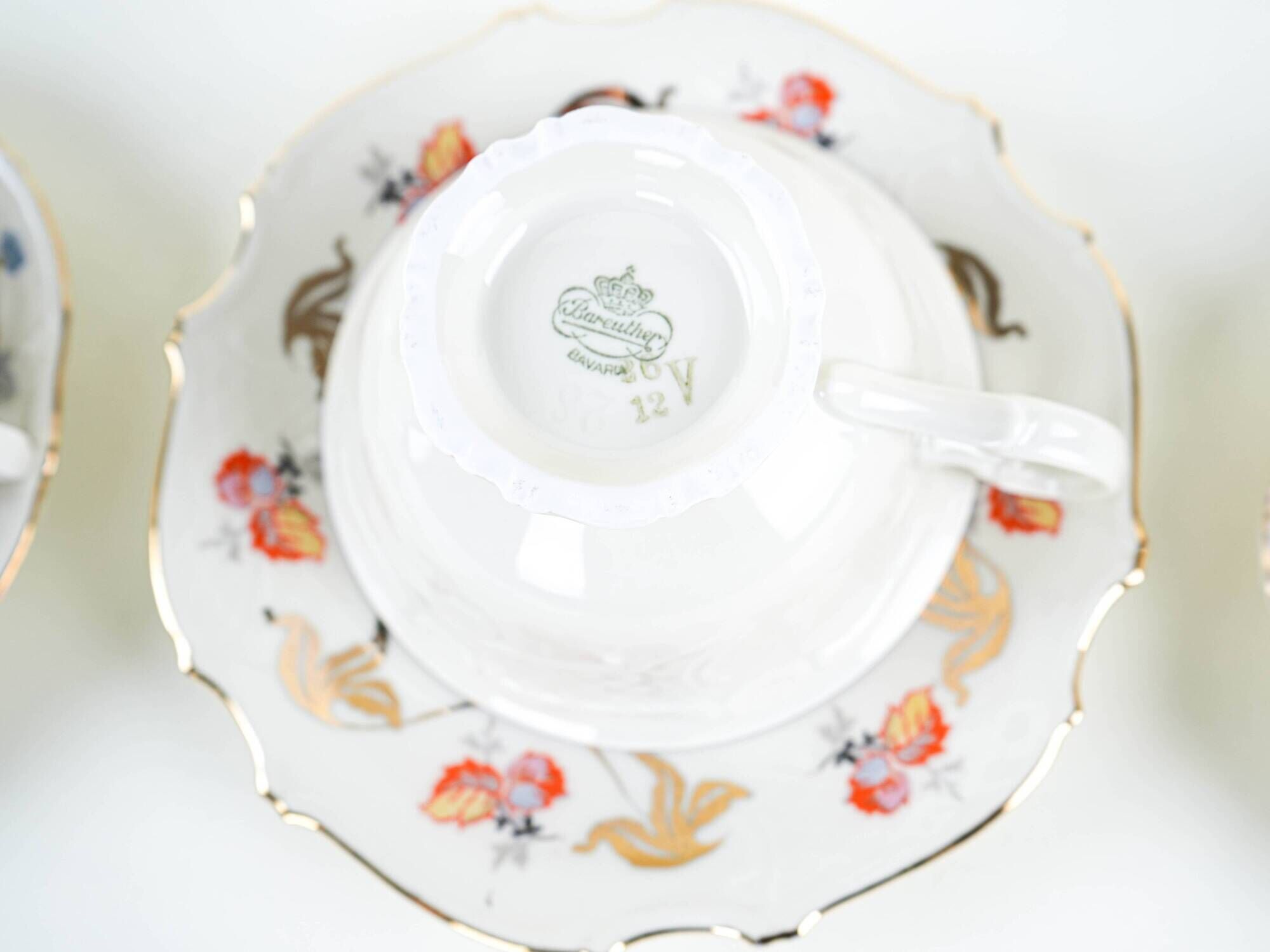 Set of porcelain cups, German design, 20th century, made in Germany