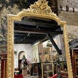 Miroir De Cheminée En Bois Doré « aux Colombes » D’époque Napoléon III , XIX ème 2m46 X 1m24