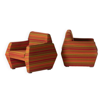 Set of 2 unique spaceage chairs produced by Olsztyńskie Fabryki Mebli, Poland, 1970s