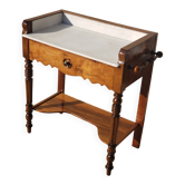 Coiffeuse ancienne console vintage en noyer style art déco Louis Philippe