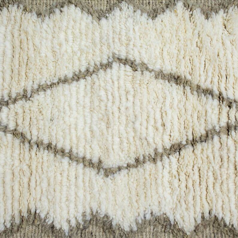 Tapis couloir décoré tissé en laine naturel taille 90cm×300cm