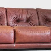 Vintage Sapporo Italian leather sofa Mobil Girgi 1970s