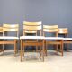 Set of 6 brutalist dining chairs, 1970s