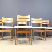 Set of 6 brutalist dining chairs, 1970s