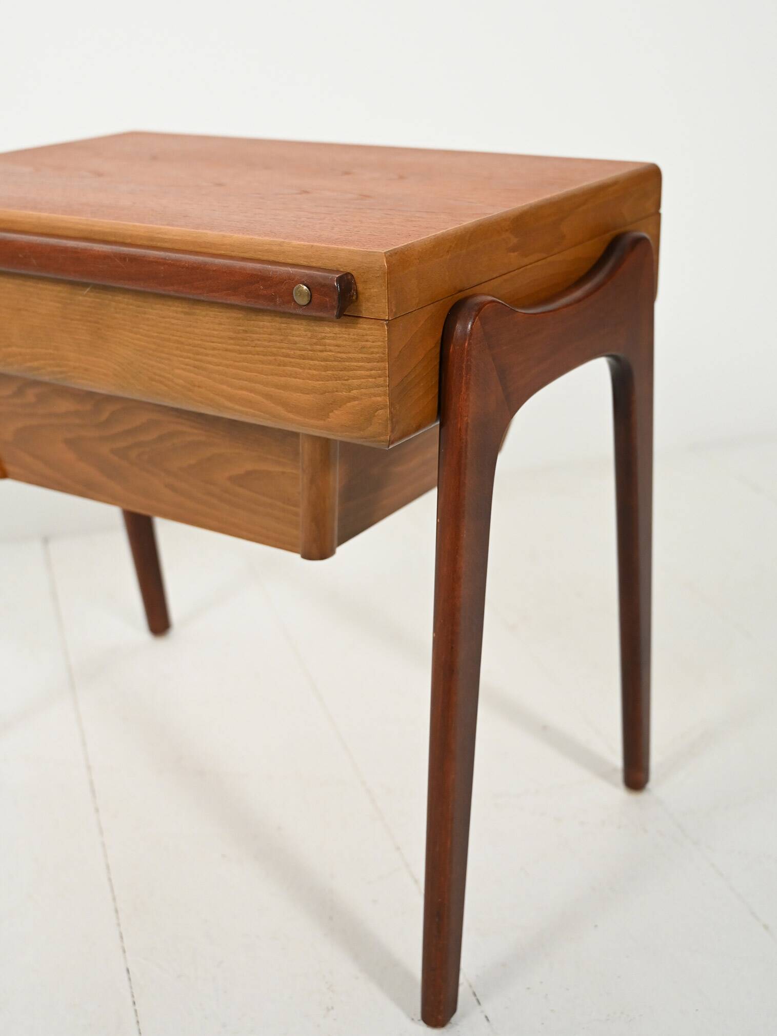 Scandinavian Sewing Table in Teak and Oak