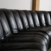 De Sede DS 600 “Non-Stop” sectional black leather sofa by Heinz Ulrich, Ueli Berger and Eleanora Peduzzi-Riva, 1970s