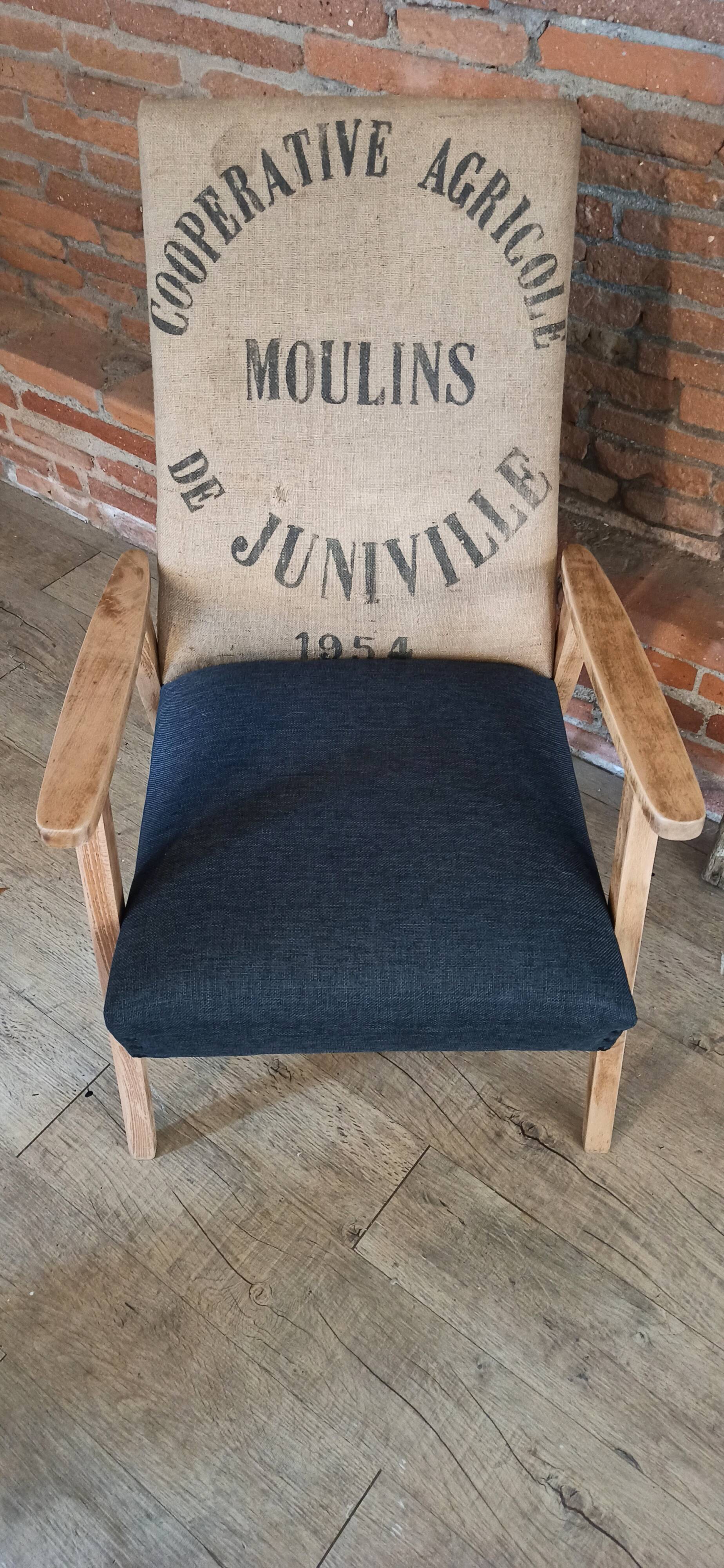 Fauteuil toile de jute