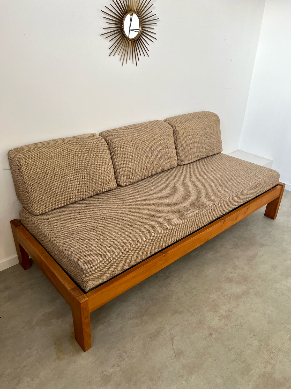 Wooden sofa design Regain France vintage 60s