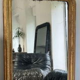 Old mirror louis Philippe gilded gold leaf pediment angels