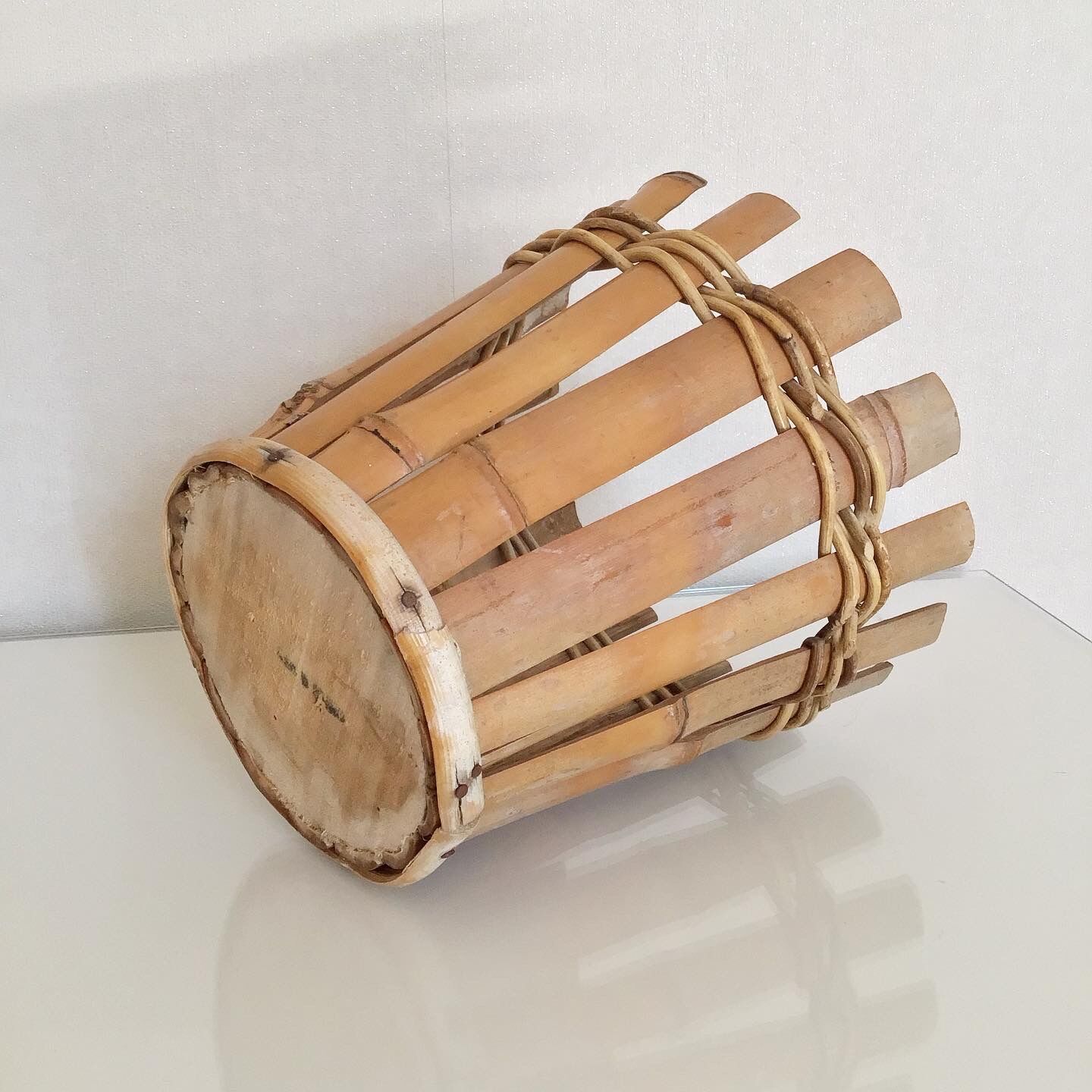 Rattan and vintage bamboo pot cover