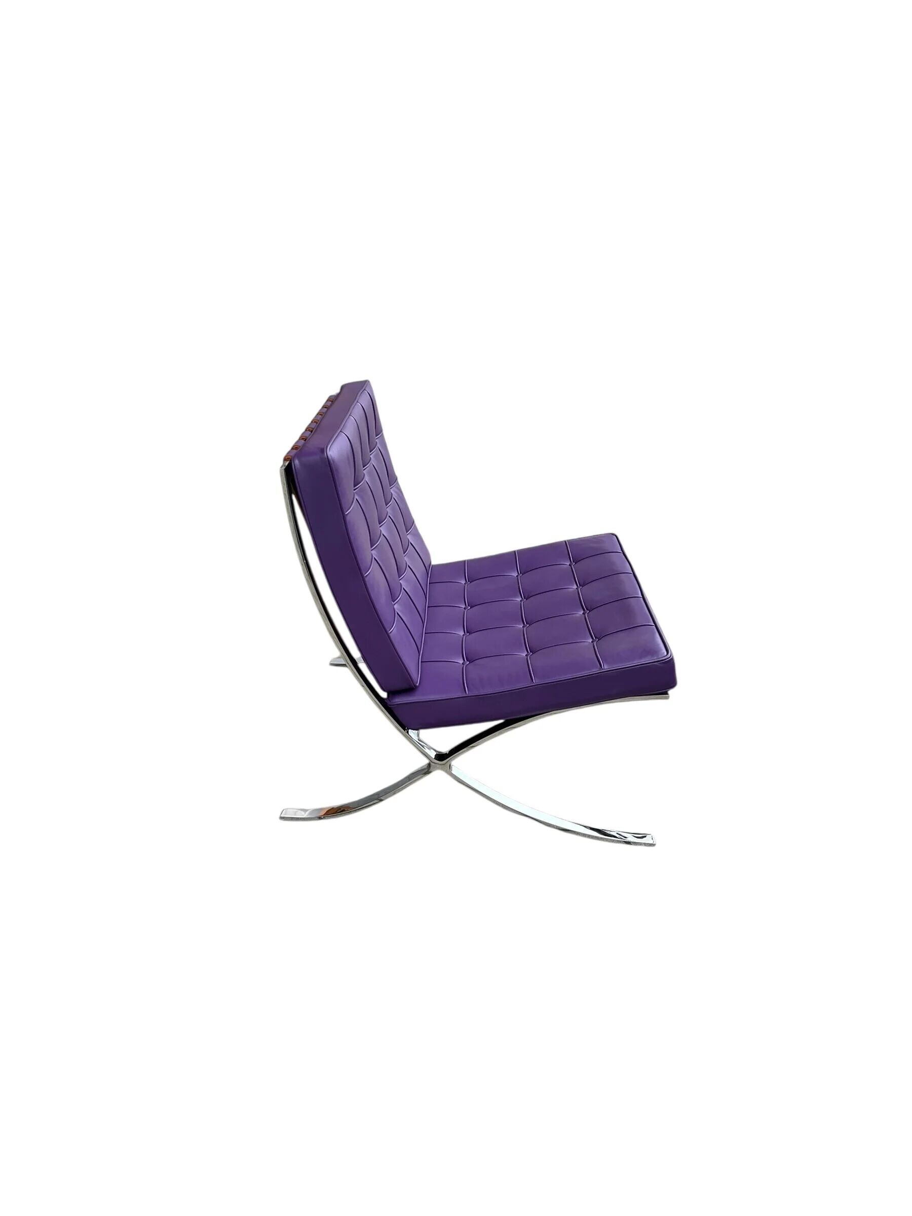 Purple lounge chair Barcelona by Mies van der Rohe for Knoll