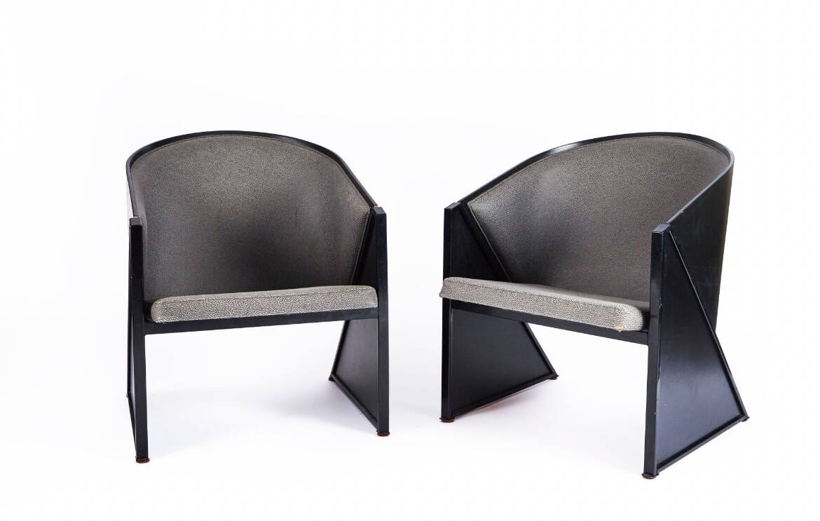 Pair of postmodern armchairs model Mandi by Jarvisalo