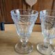 4 thick glass stemmed glasses