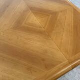 Old dining table with extension Scandinavian design from the 70s solid beech