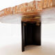Red petrified wood coffee table from Arizona: 114x88cm