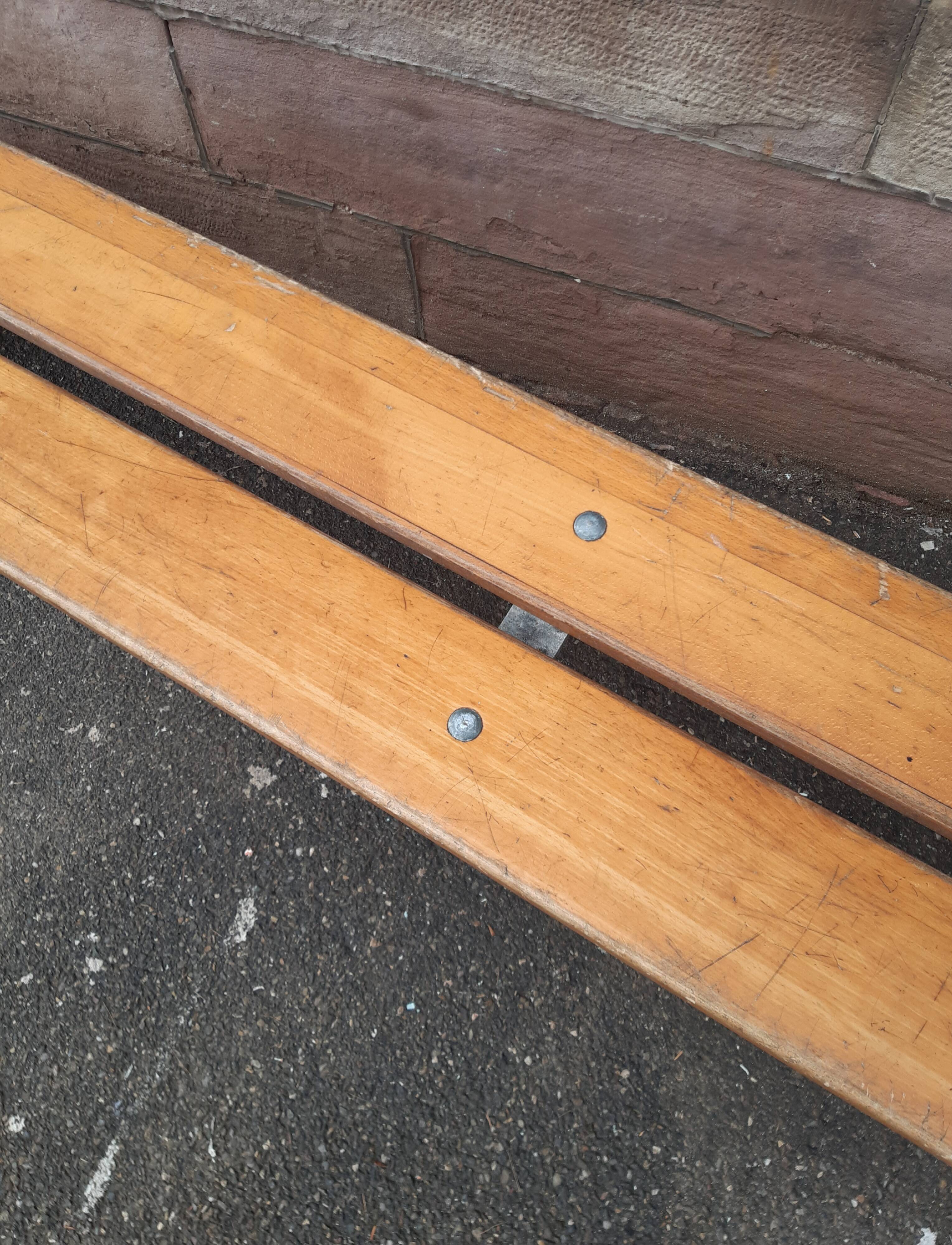 Vintage adult industrial bench