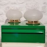 Paire de lampes en verre Murano